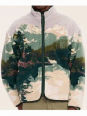 Woolrich Faux Shearling Zip Up Jacket in Medium